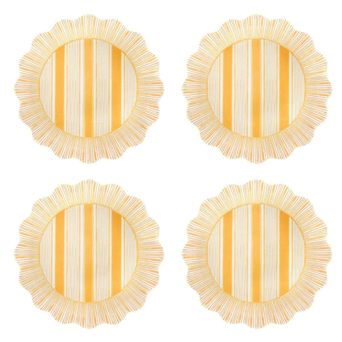 Juliska Cabana Stripe Melamine Dinner Plate Set/4 - Sunshine