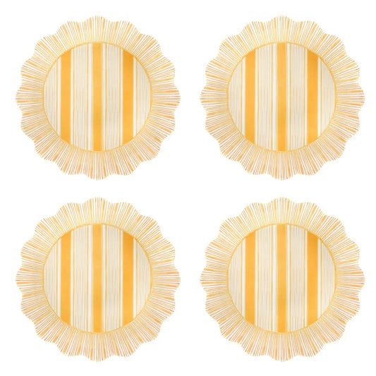 Juliska Cabana Stripe Melamine Dinner Plate Set/4 - Sunshine