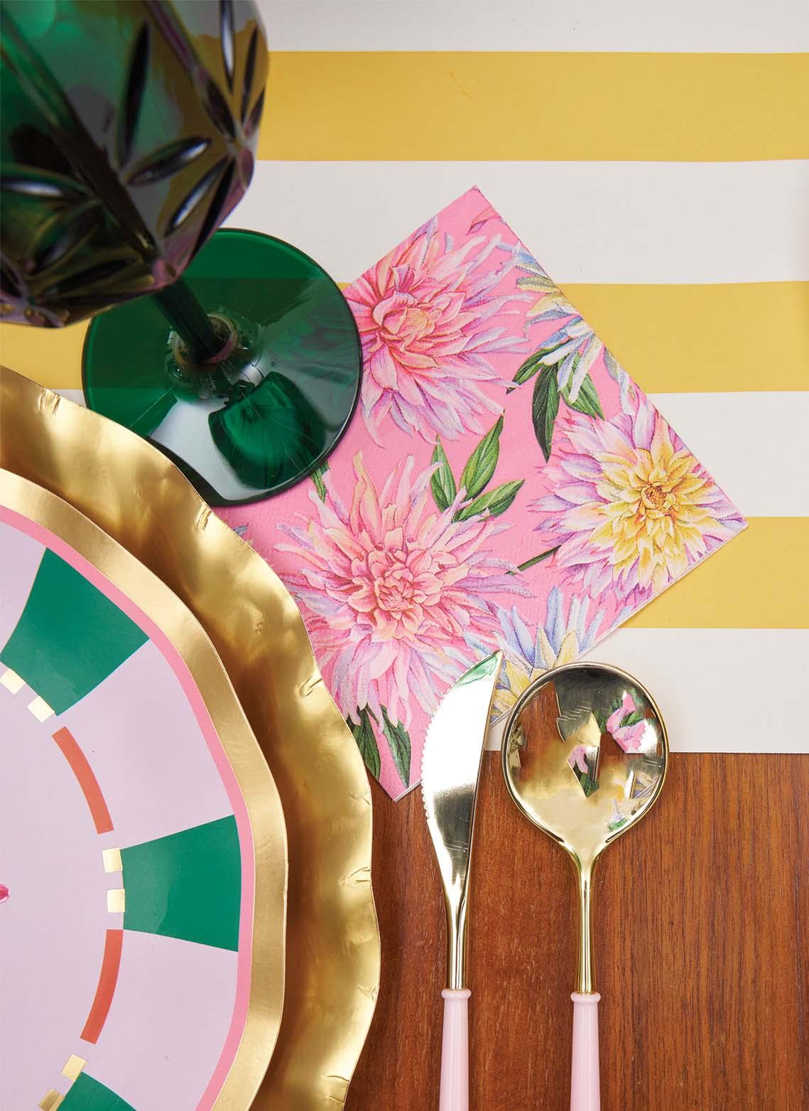 Dahlia Garden Cocktail Napkins/20pk - Marcel’s Culinary Experience