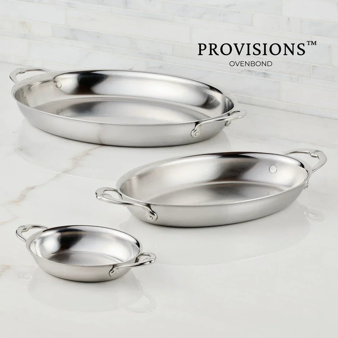 Hestan Provisions Stainless-Steel Small Oval Gratins Set of Two - Marcel’s Culinary Experience