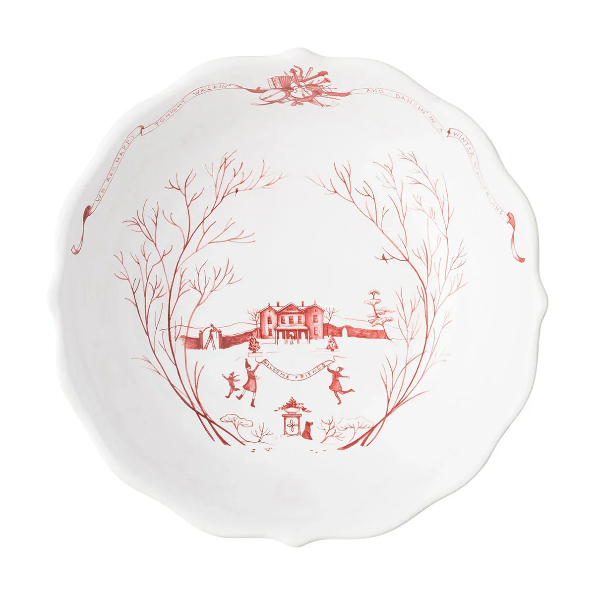 Juliska Country Estate Winter Frolic 10" Serving Bowl - Ruby