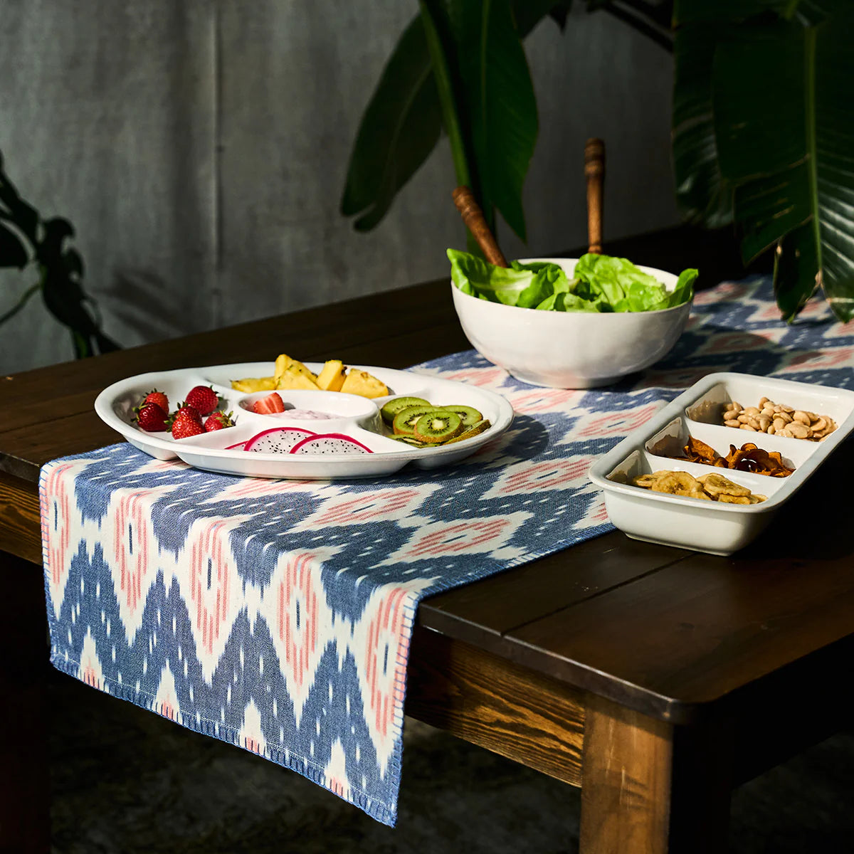 Juliska Ikat Cotton Table Runner - 18" x 90"