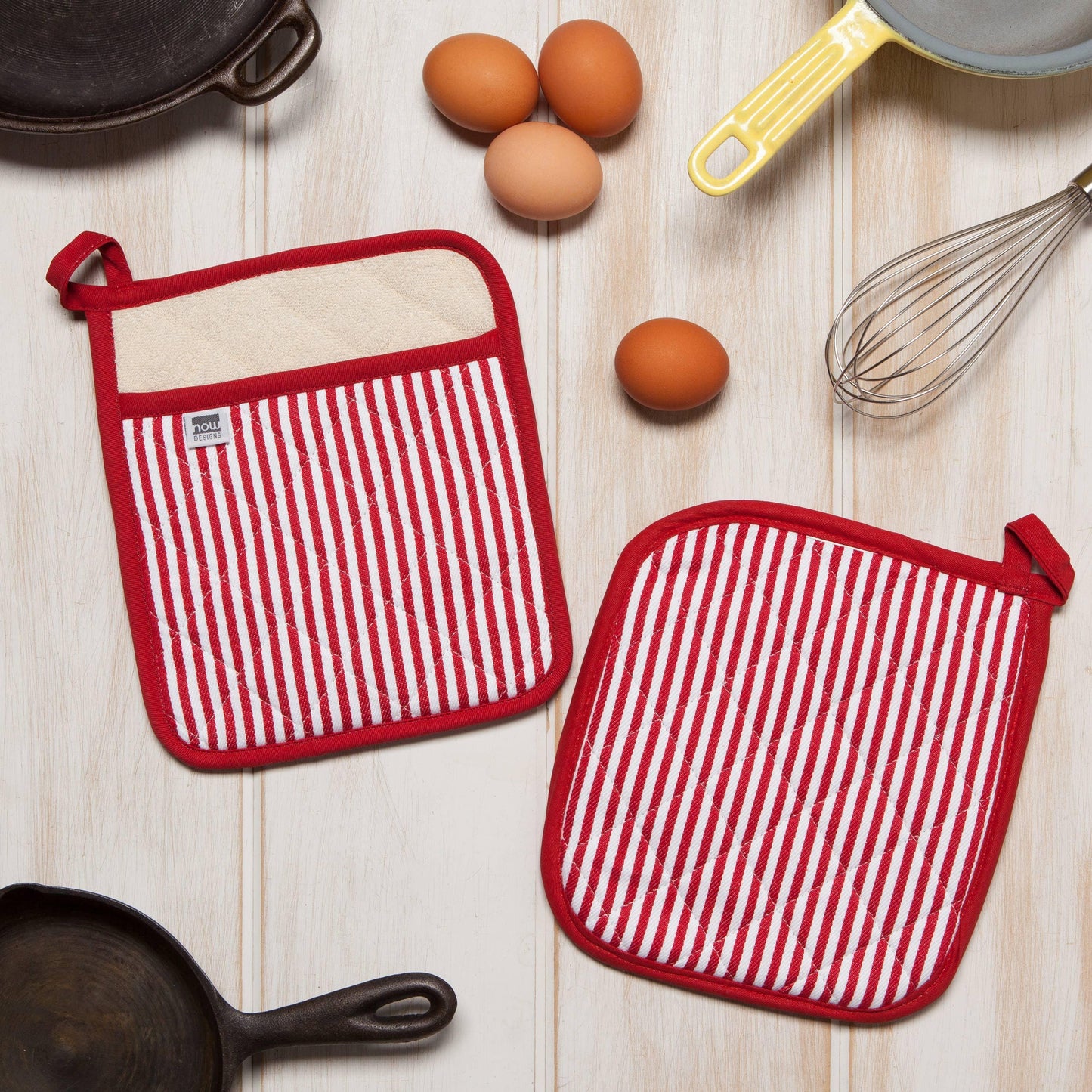 Superior Red Narrow Stripe Potholder - Marcel’s Culinary Experience