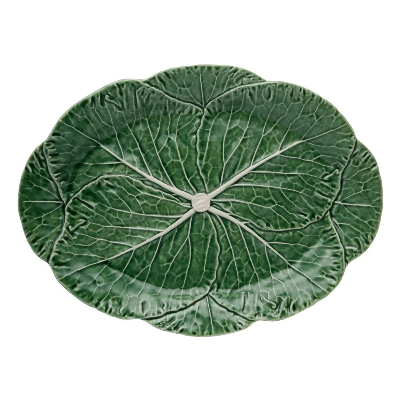 Bordallo Pinheiro Cabbage Green Oval Platter, Large - Marcel’s Culinary Experience