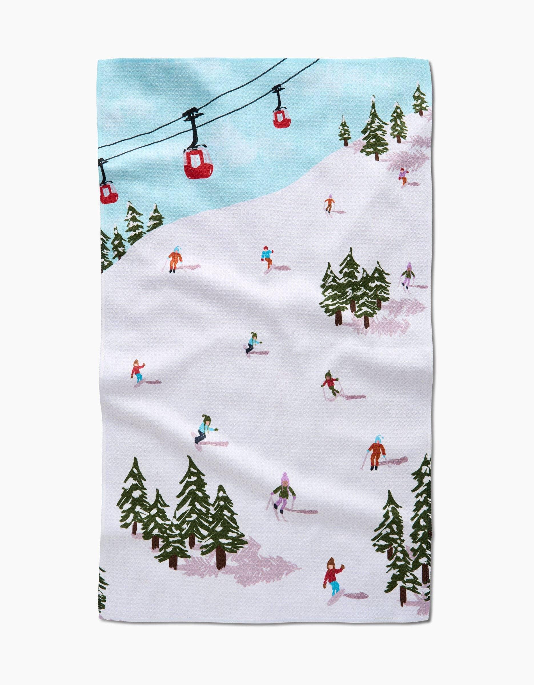 Geometry Winter Skiing Trip Tea Towel - Marcel’s Culinary Experience