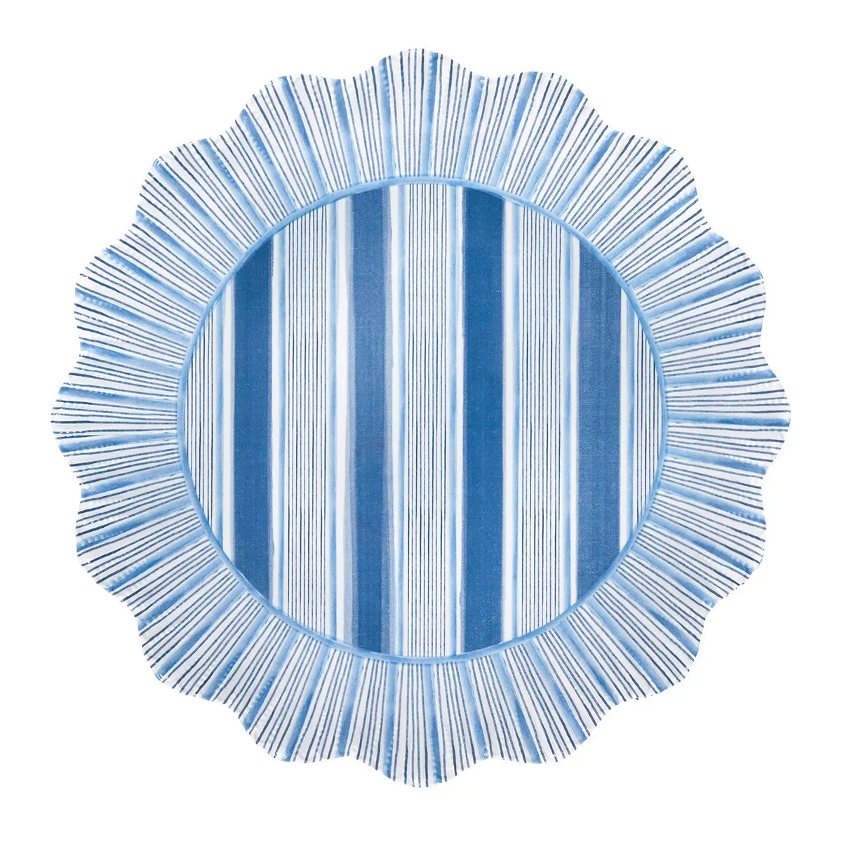Juliska Cabana Stripe Melamine Dinner Plate Set/4 - Ocean