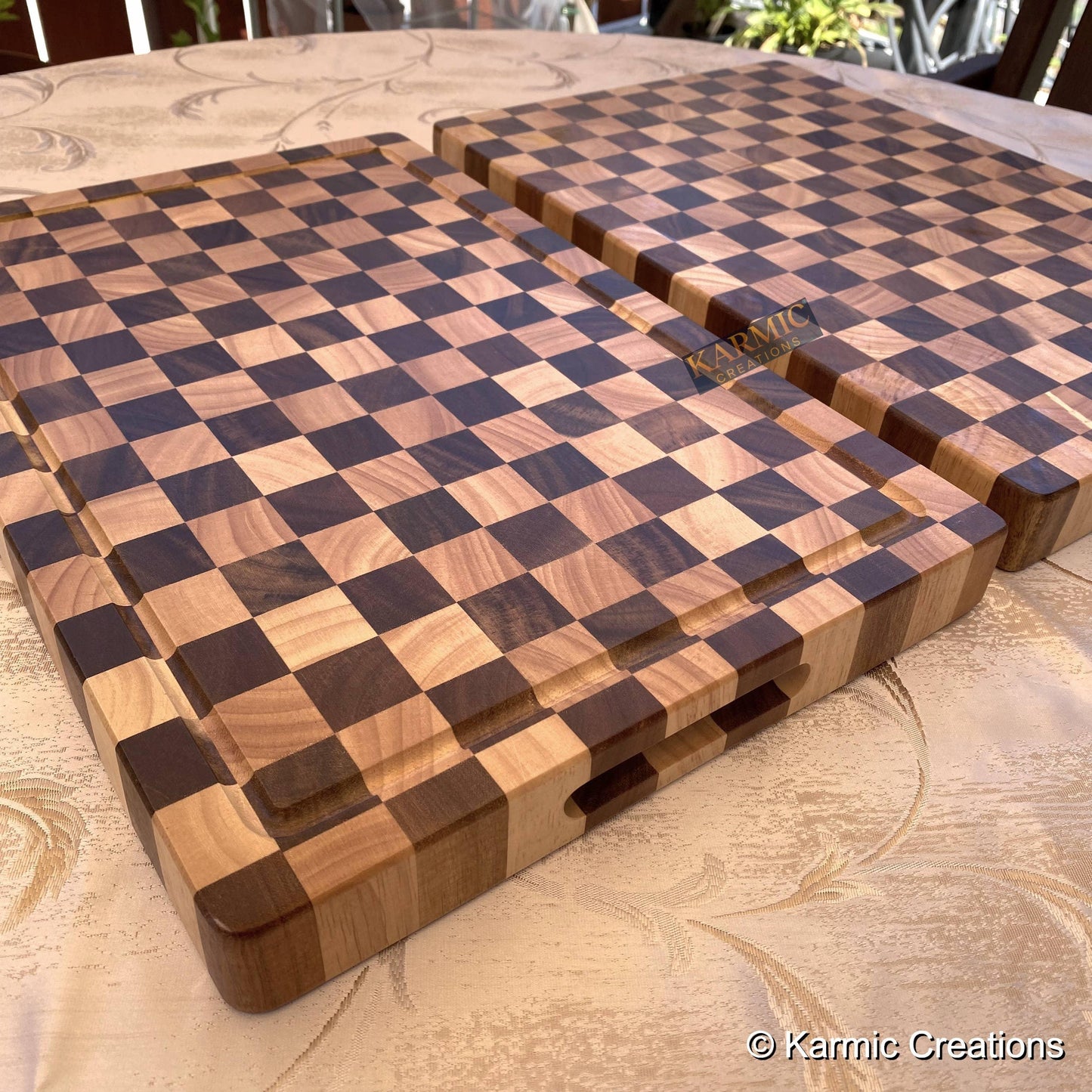 End Grain Checkered Cutting Board (Kitchen Size & BBQ Size) - Marcel’s Culinary Experience