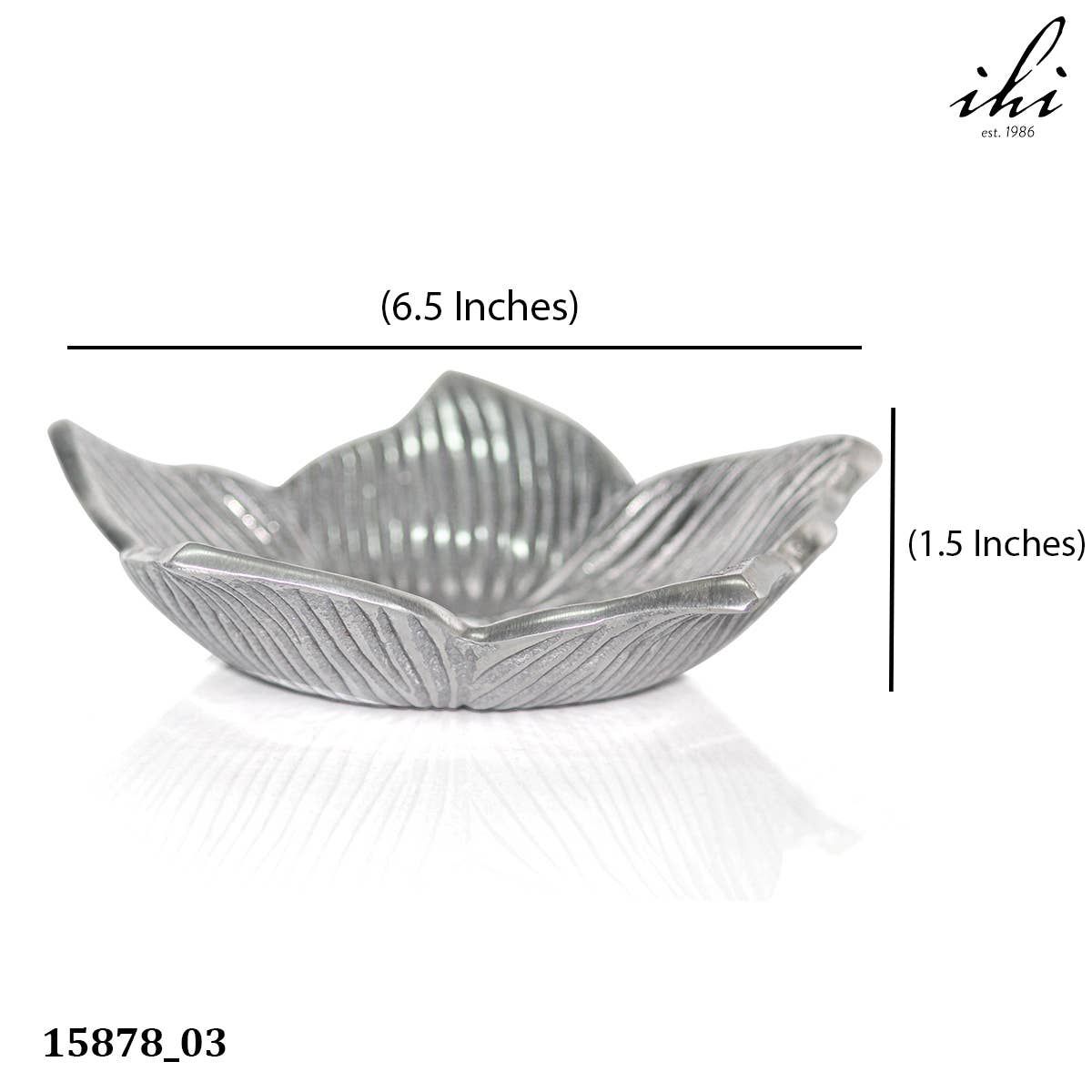 Silver Aluminum Flower Serving Bowl
