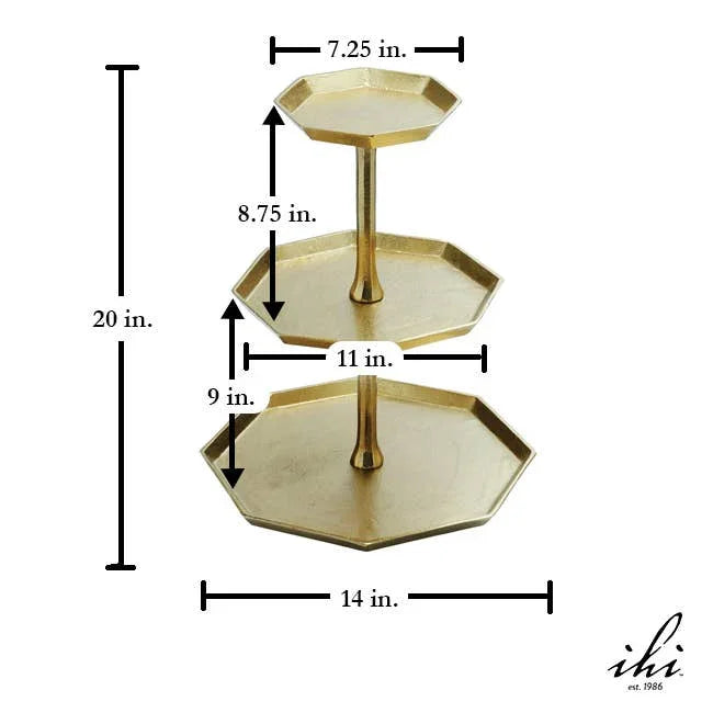 Gilded Octagon Stand, 2-Tier - Marcel’s Culinary Experience