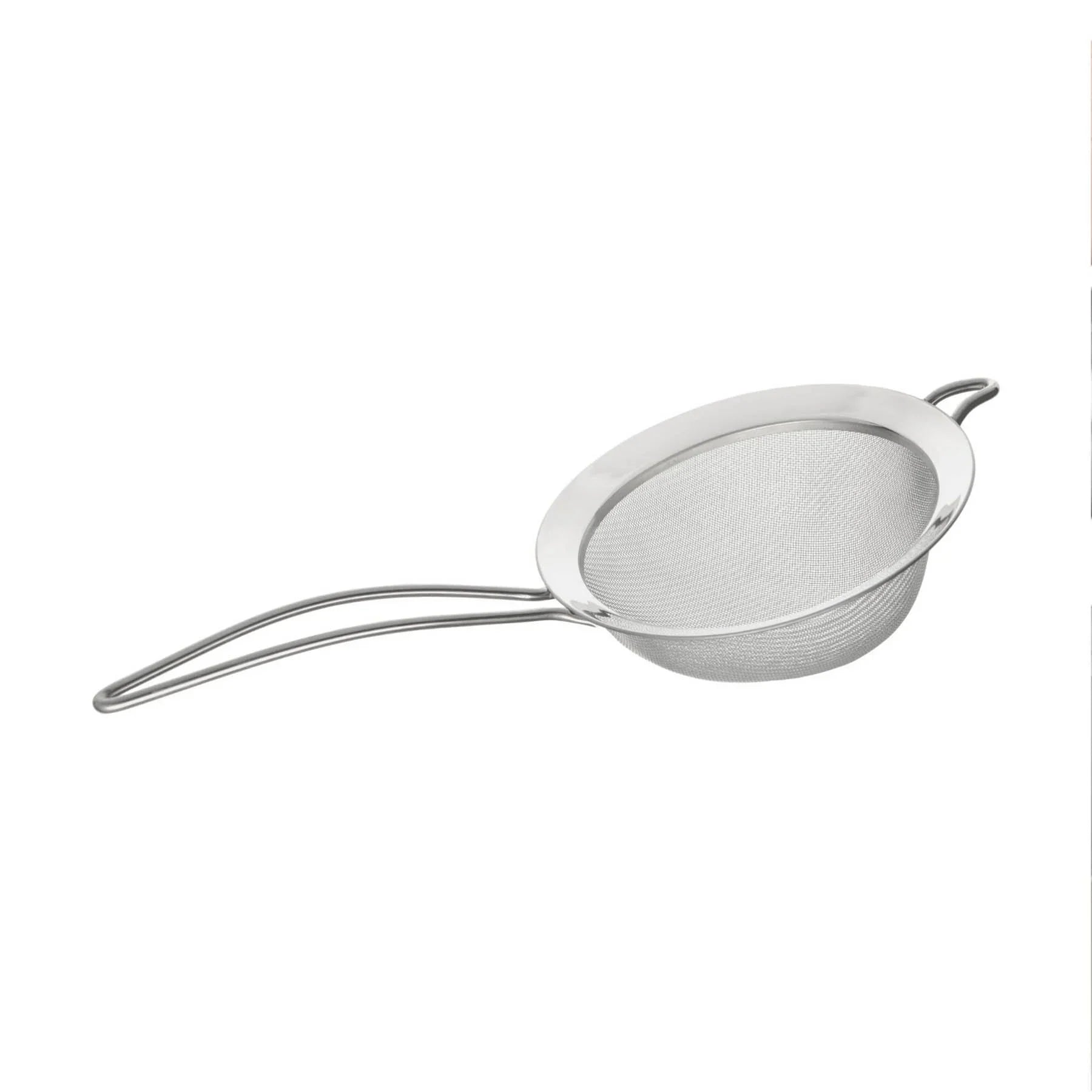Stainless steel fine mesh strainer with long handle and resting hook