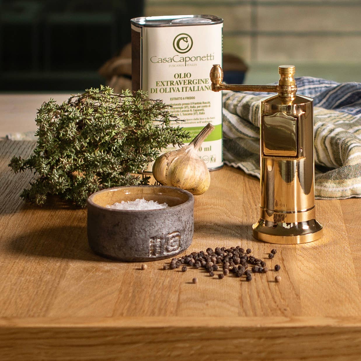 Chefs Mate Brass Pepper Grinder