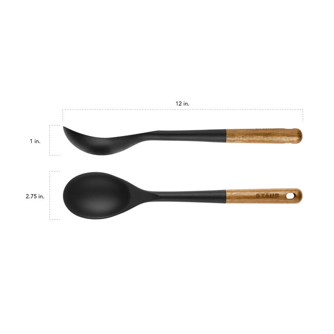 STAUB Silicone Serving Spoon with Acacia Wood Handle