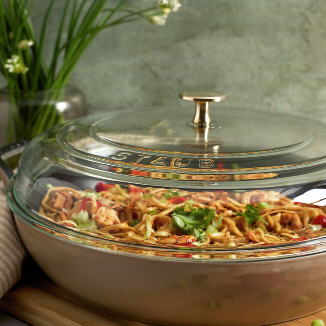 Staub Cast Iron Braiser with Glass Lid - 3.5 Qt
