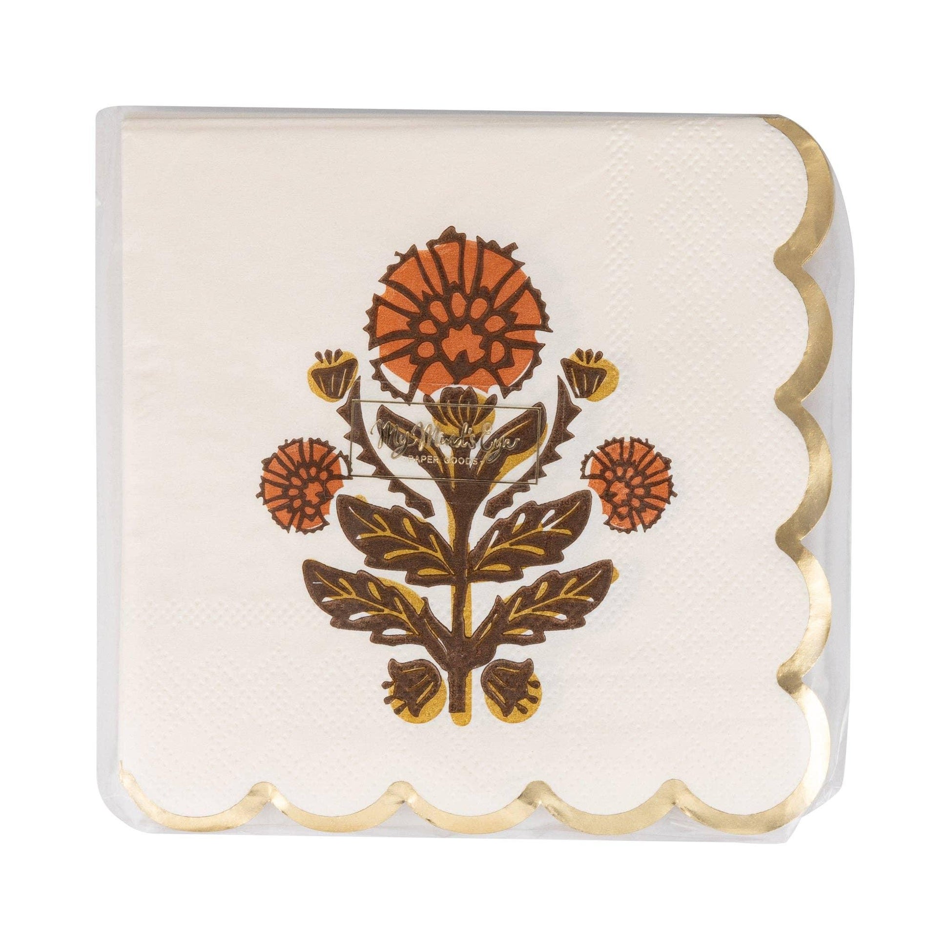 Give Thanks Floral Cocktail Napkin - Marcel’s Culinary Experience