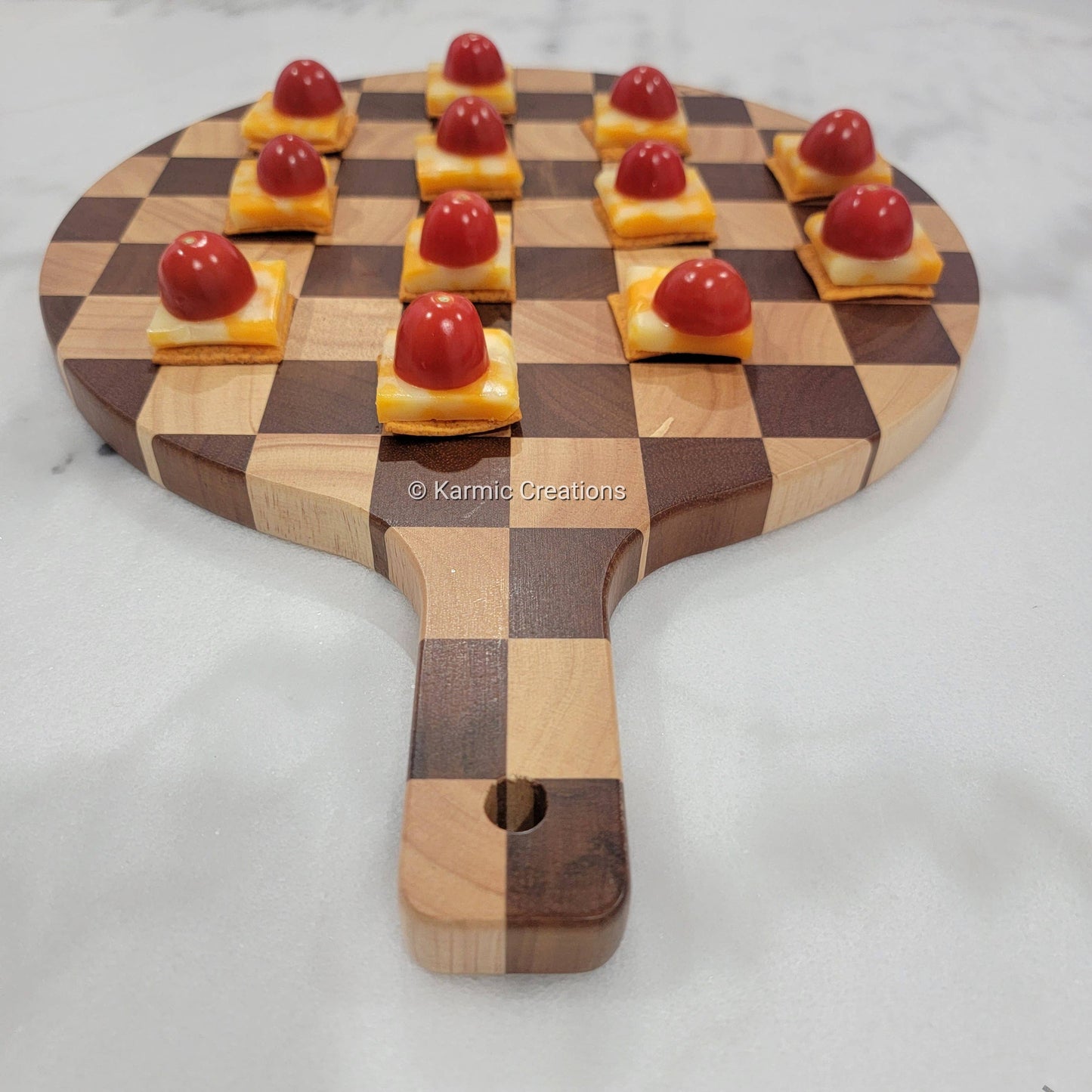 Round Charcuterie Board with Handle