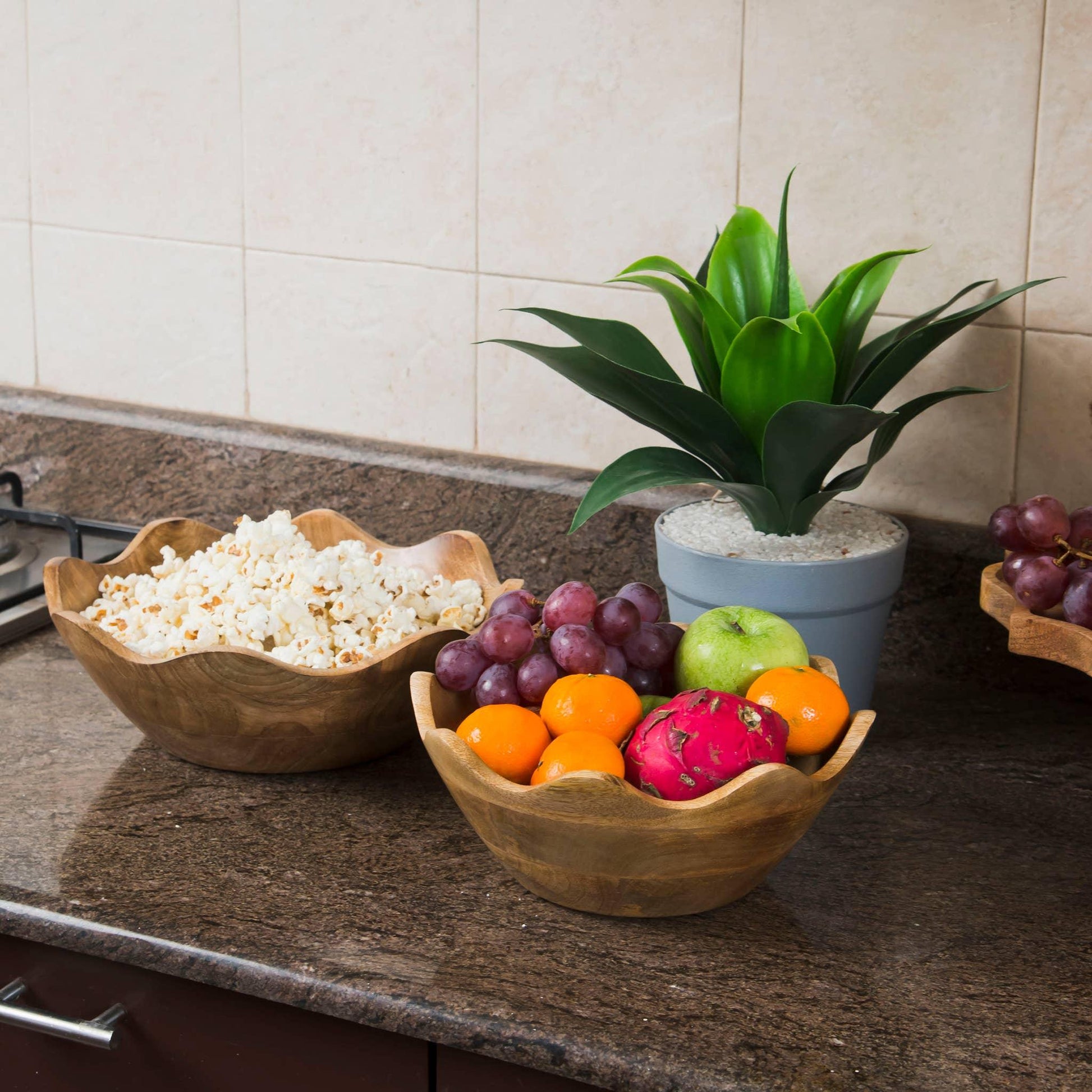 Scalloped Wooden Bowls - Marcel’s Culinary Experience