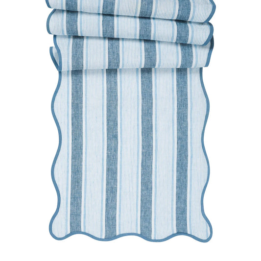 Juliska Cabana Stripe 18" x 90" Table Runner - Ocean