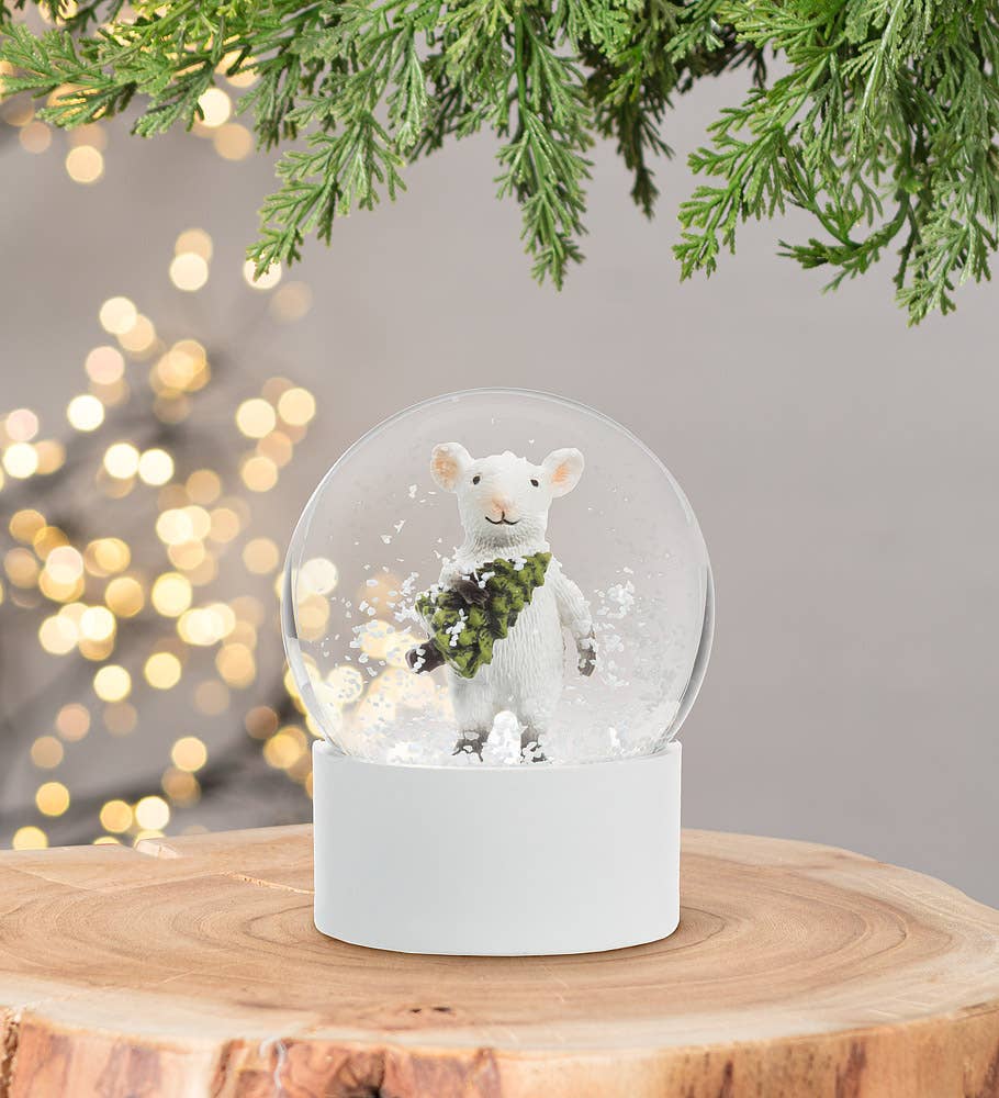 Mouse with Tree Snow Globe