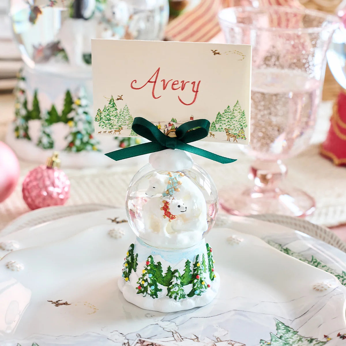 Juliska Berry & Thread North Pole Snow Globe Place Card Holders