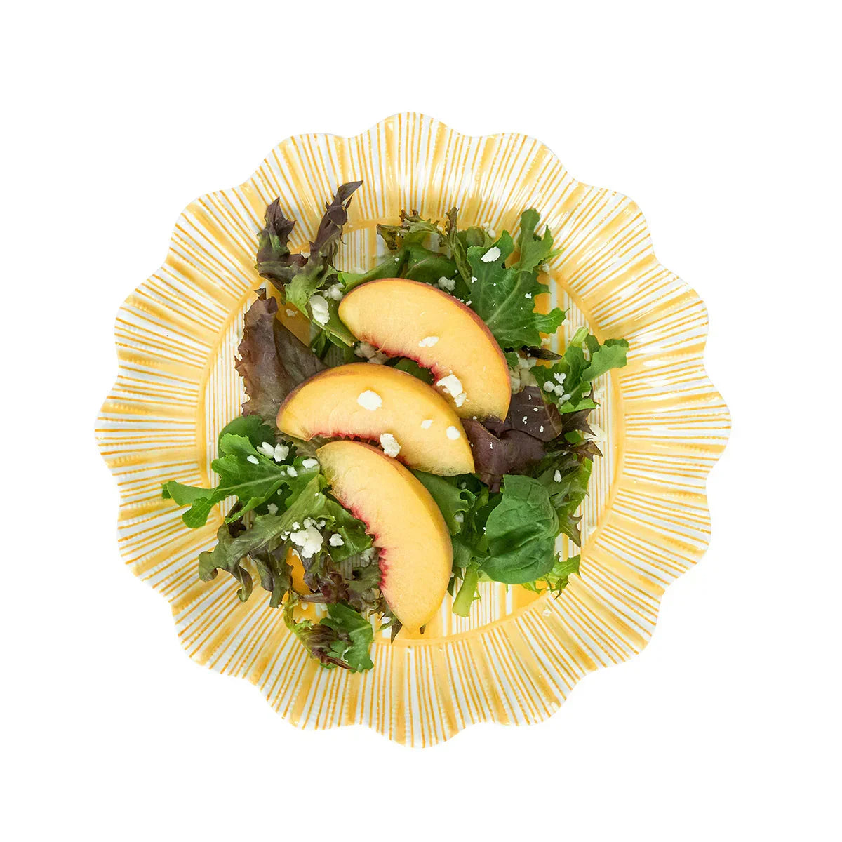 Juliska Cabana Stripe Melamine Dinner Plate Set/4 - Sunshine