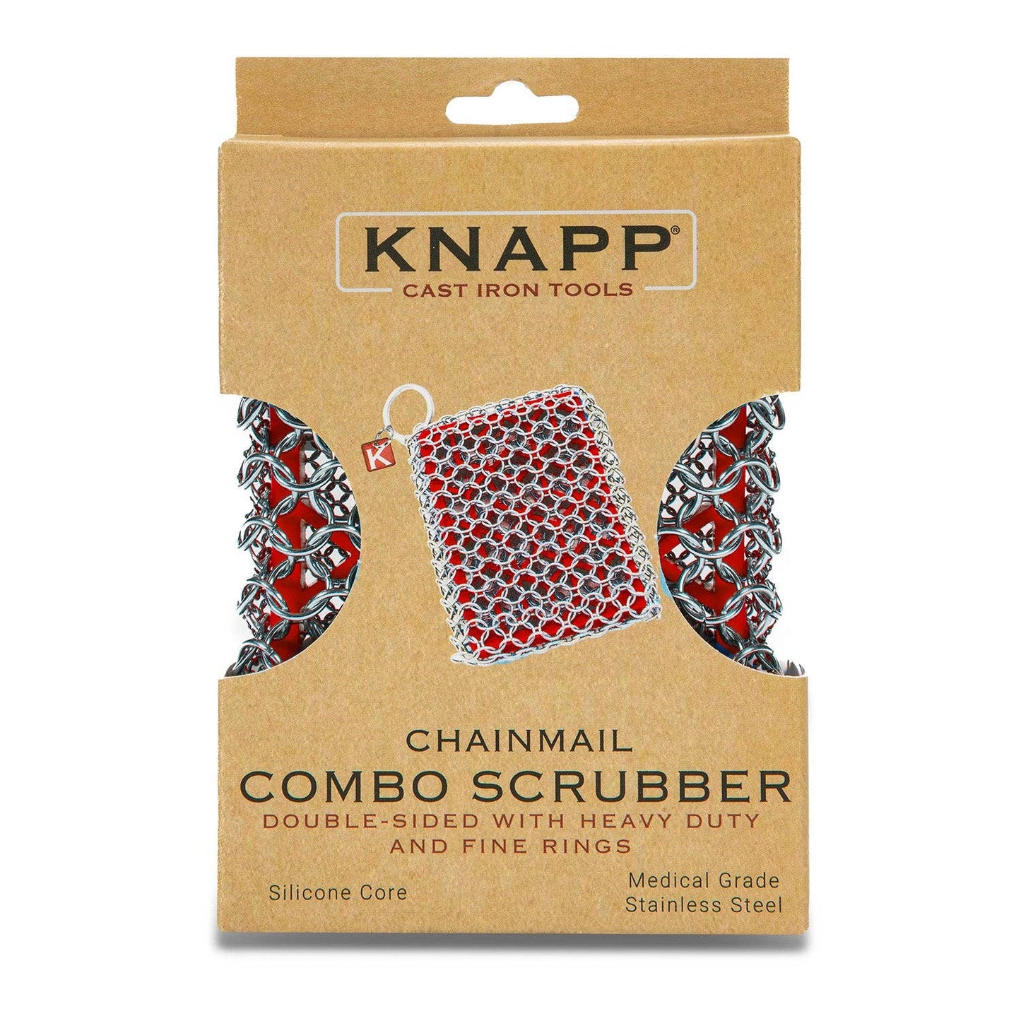 Dry Rub Chainmail Combo Scrubber with Silicone Core