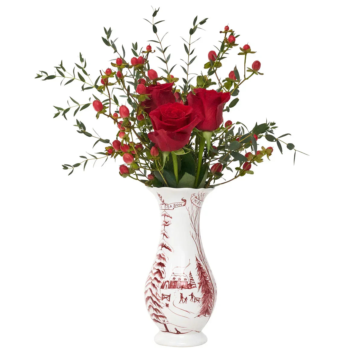 Juliska Country Estate Winter Frolic 9" Vase - Ruby