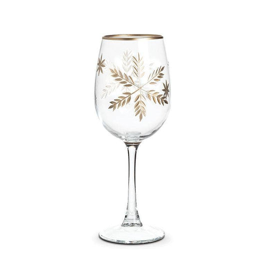 Gold Snowflake Stemmed Goblet