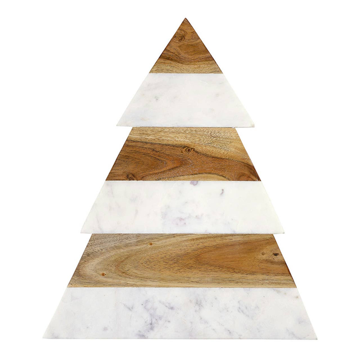 Marble and Wood Christmas Tree Charcuterie Board