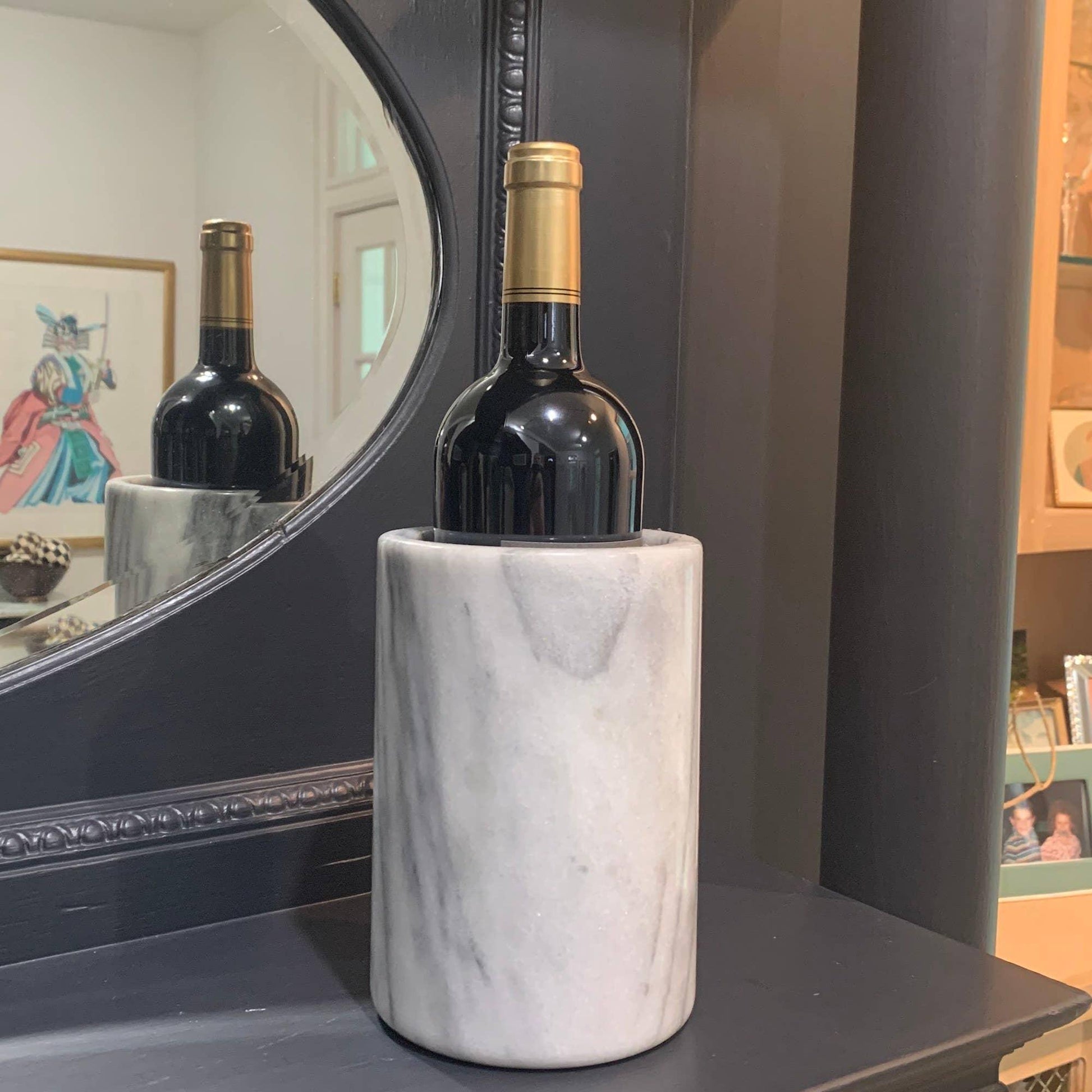 Marble Utensil Holder, White, 4.75" x 4.75" x 7" - Marcel’s Culinary Experience