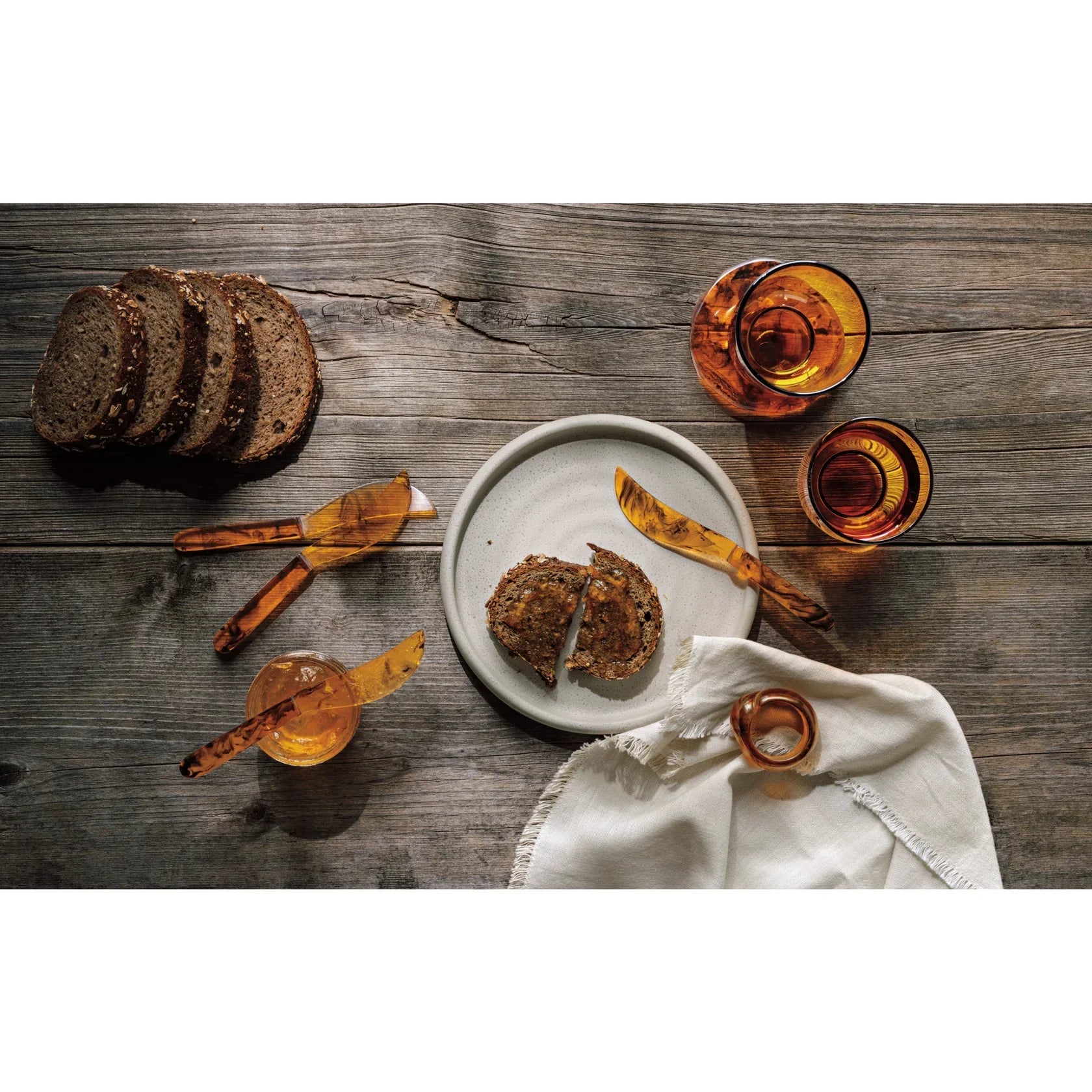 Tortoise Shell Resin Napkin Ring Set of 4 - Marcel’s Culinary Experience