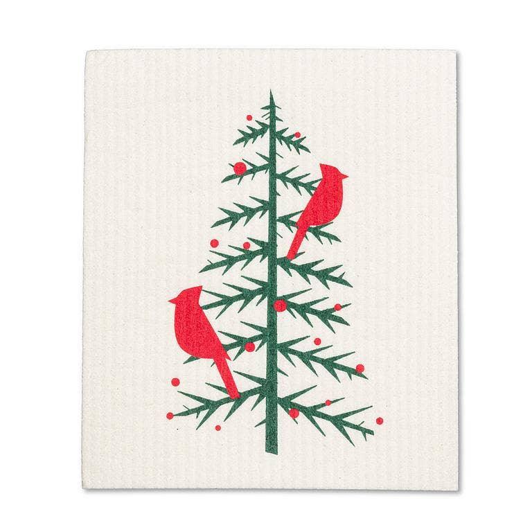 Set of 2 Cardinals in Tree Dishcloths-6.5x8"L - Marcel’s Culinary Experience