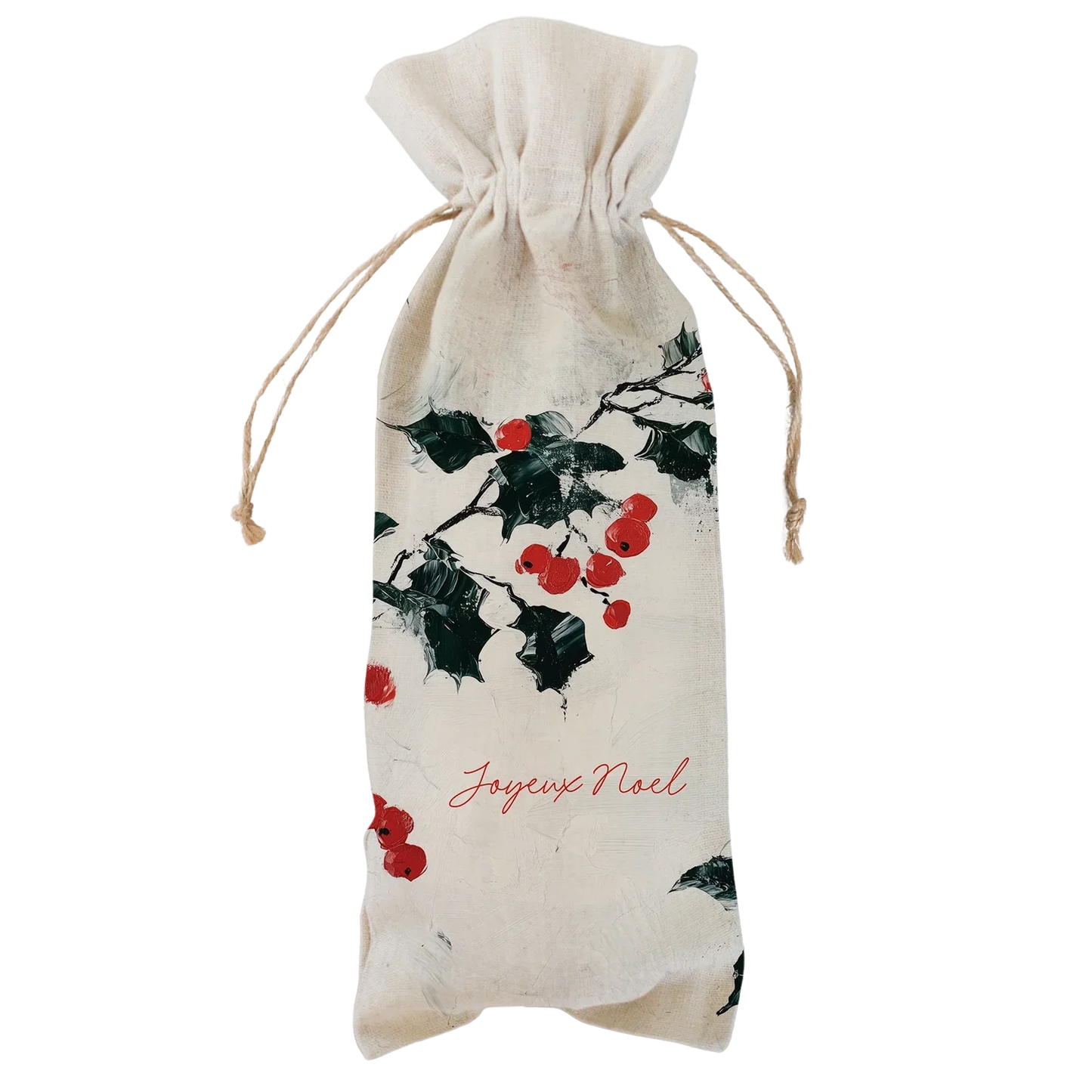 Joyeux Noel Wine Bag - Natural - Marcel’s Culinary Experience