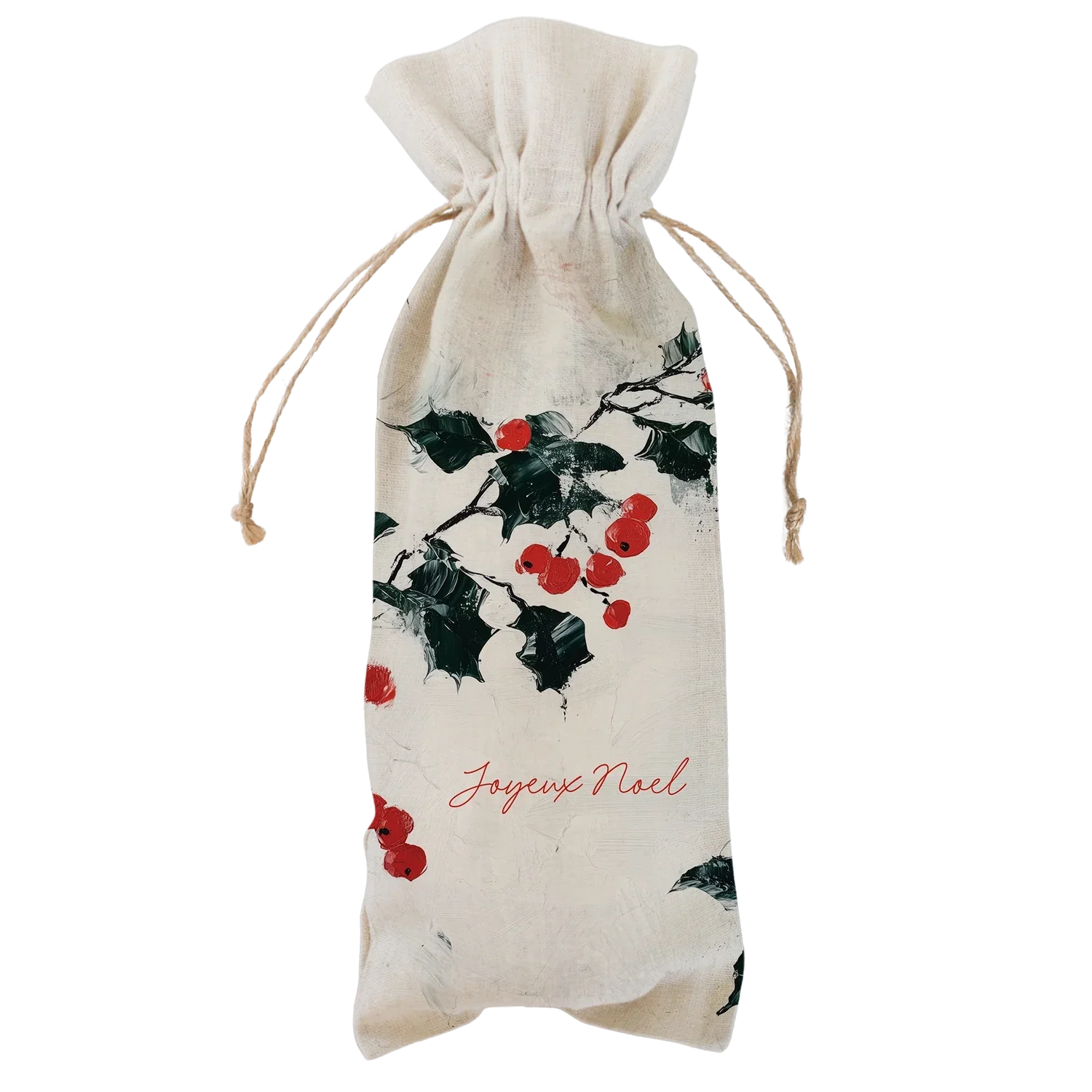 Joyeux Noel Wine Bag - Natural - Marcel’s Culinary Experience