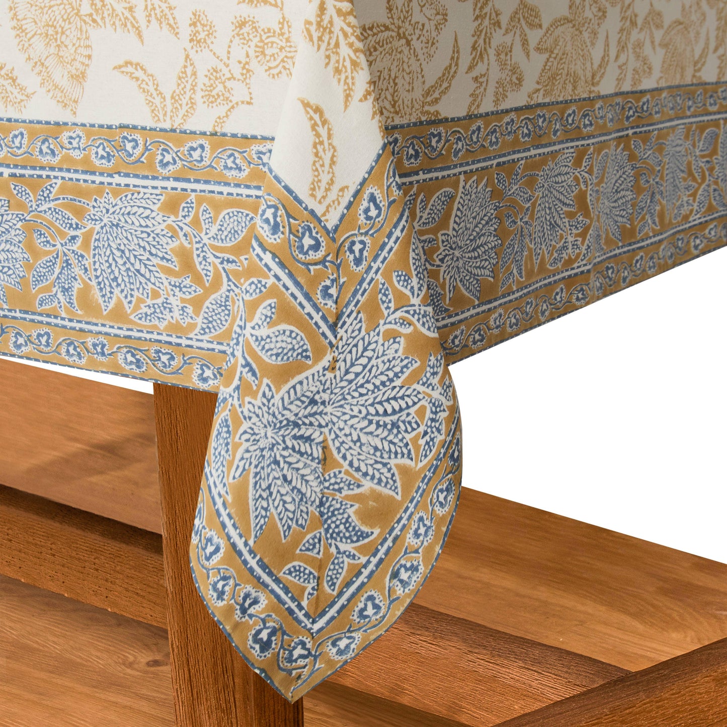 Chloe Blue & Brown Tablecloth - Marcel’s Culinary Experience