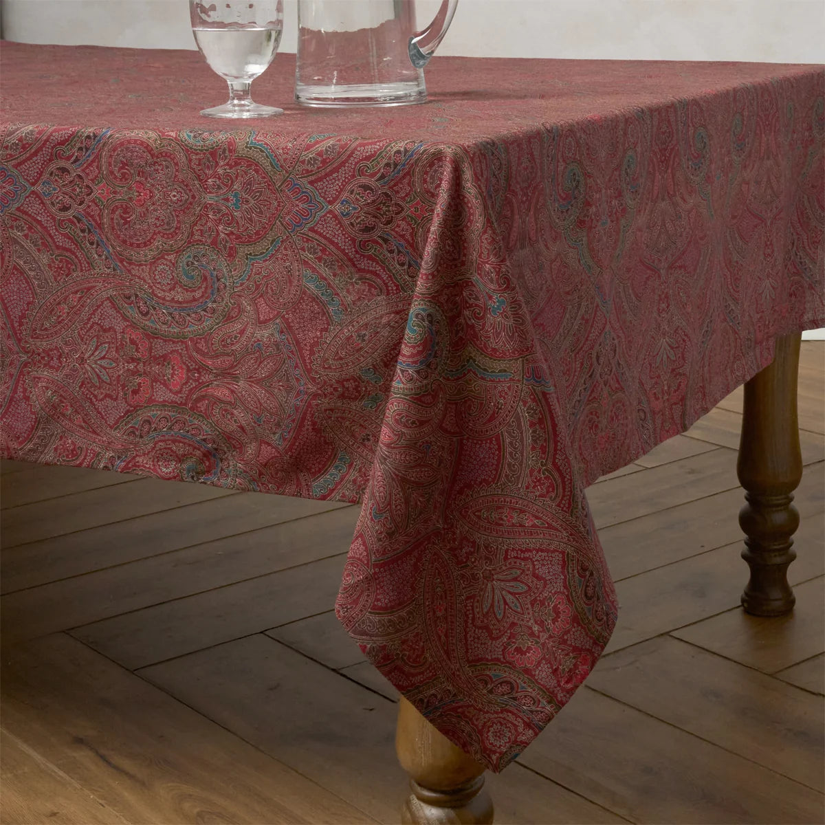 Juliska Paisley Tablecloth - Red, 60" x 120"