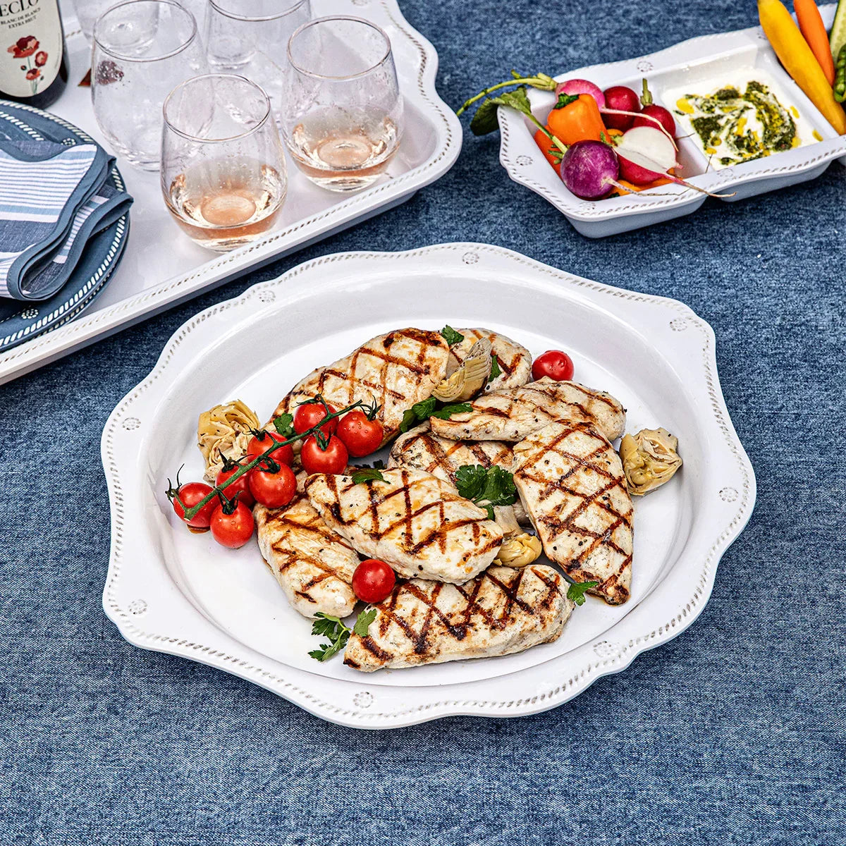 Juliska Berry & Thread Melamine 17" Round Platter - Whitewash