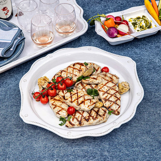 Juliska Berry & Thread Melamine 17" Round Platter - Whitewash