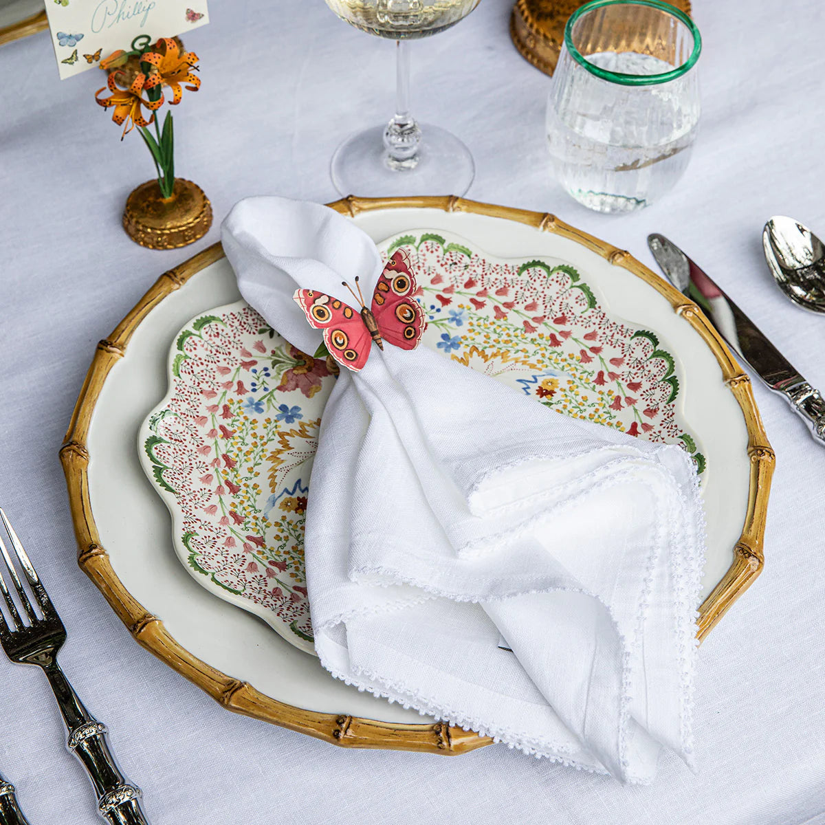 Juliska Meadow Walk Butterfly Napkin Rings - Set of 4