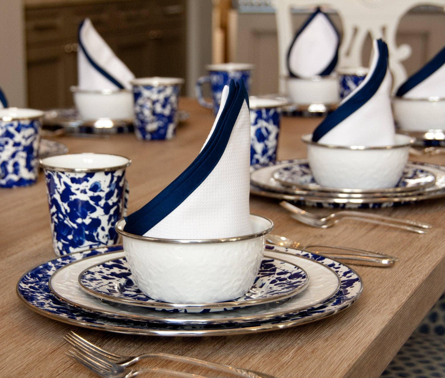 Golden Rabbit Enamelware Swirl Catering Bowl