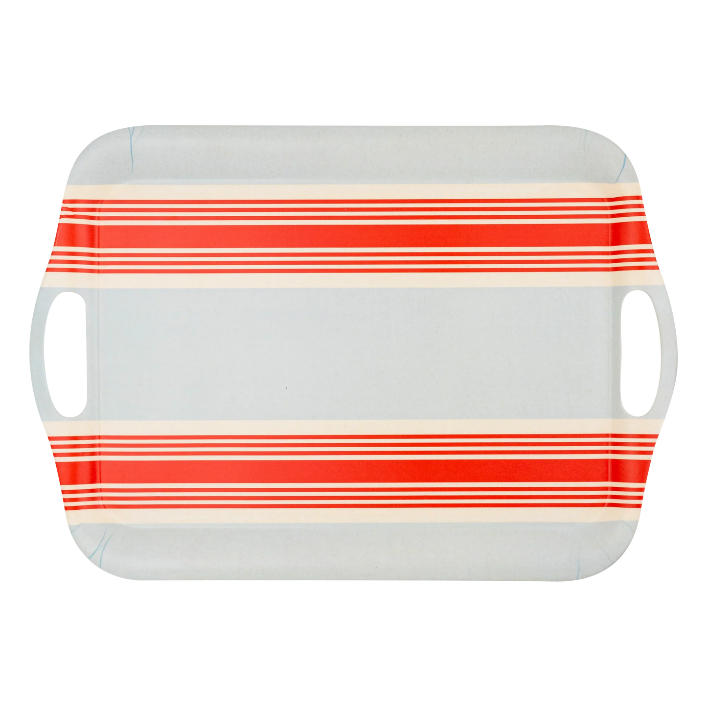 Hamptons Striped Chambray and Red Bamboo Tray - Marcel’s Culinary Experience