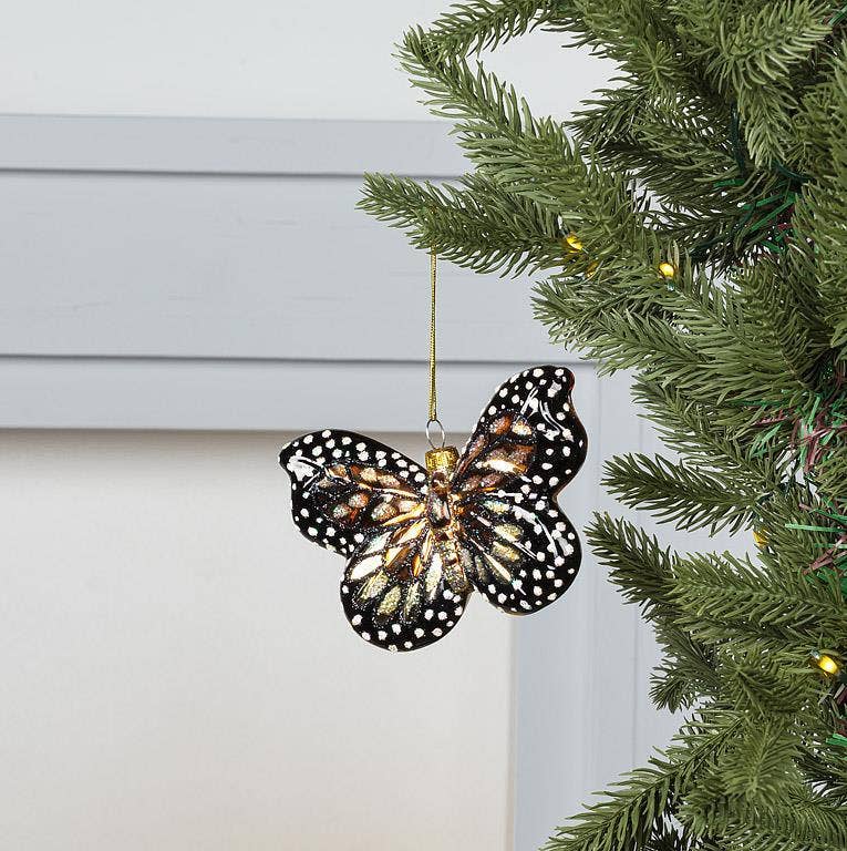 Iridescent Monarch Butterfly Christmas Ornament
