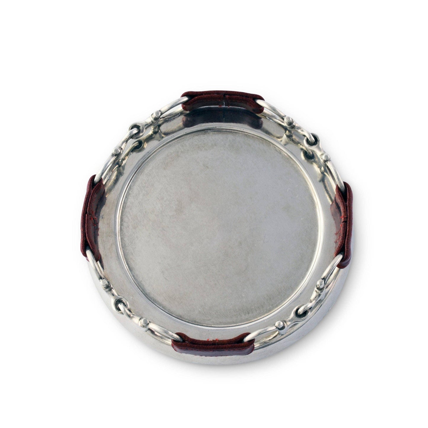 Vagabond House Equestrian Horse Bit Wine Coaster - Pewter & Leather