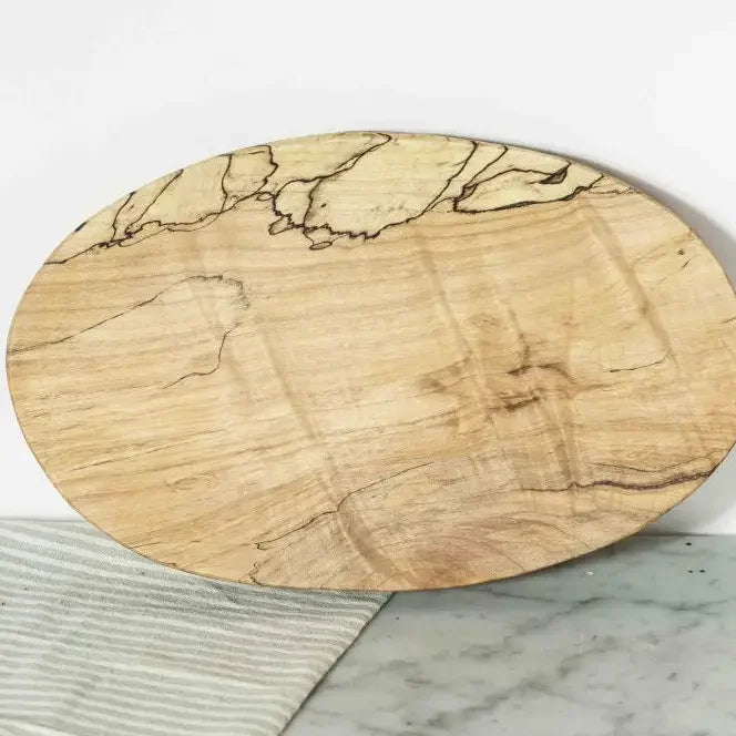 Peterman's Small Spalted Maple Oval Board (12") - Marcel’s Culinary Experience
