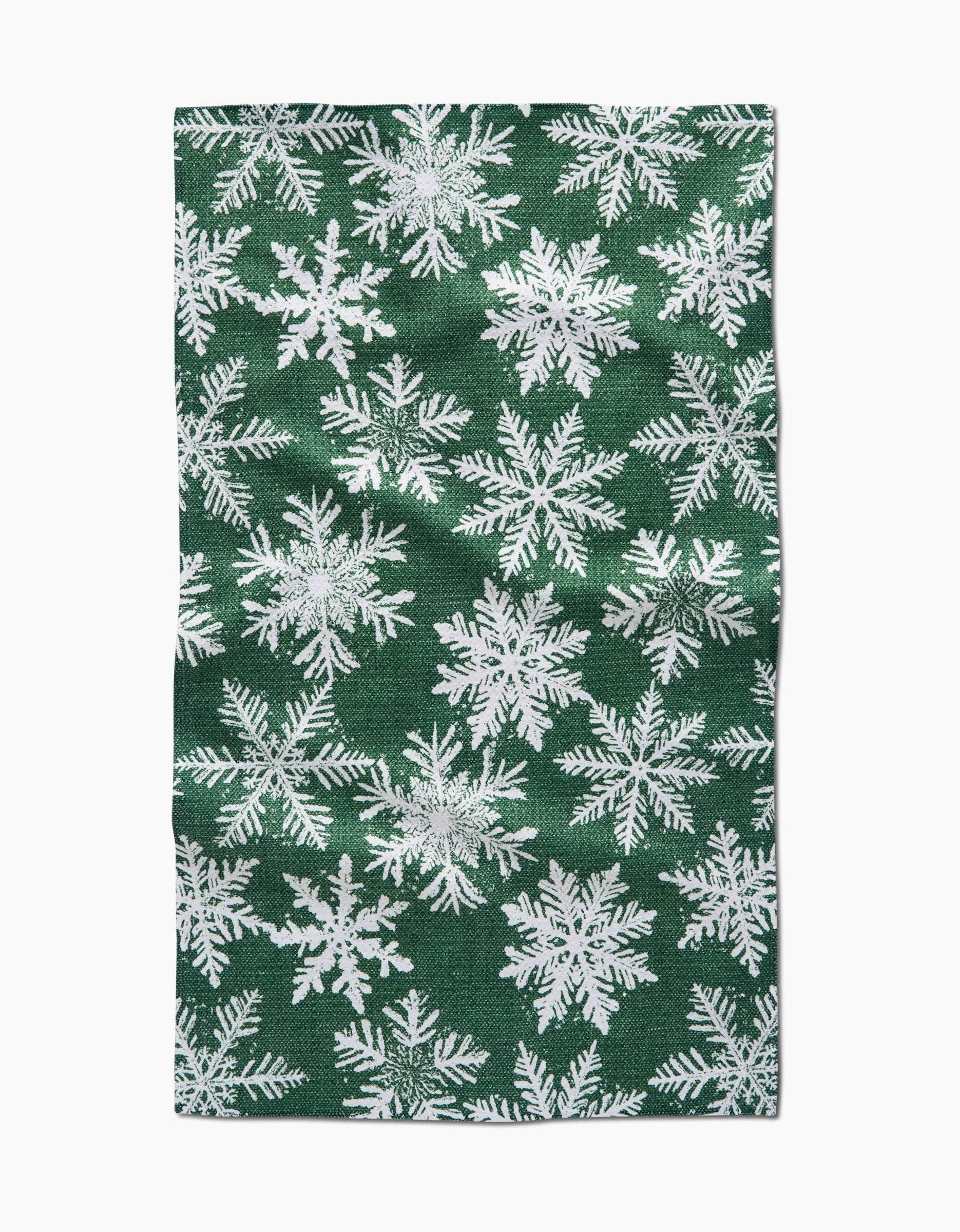 Geometry Snowy Days Green Tea Towel - Marcel’s Culinary Experience