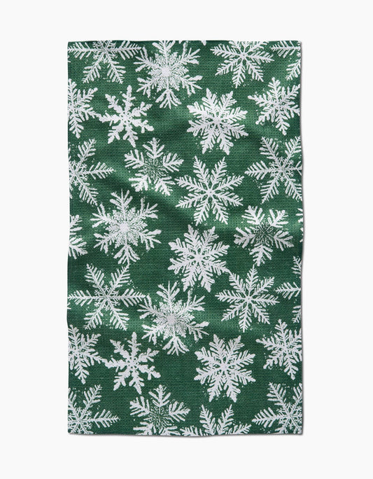 Geometry Snowy Days Green Tea Towel - Marcel’s Culinary Experience
