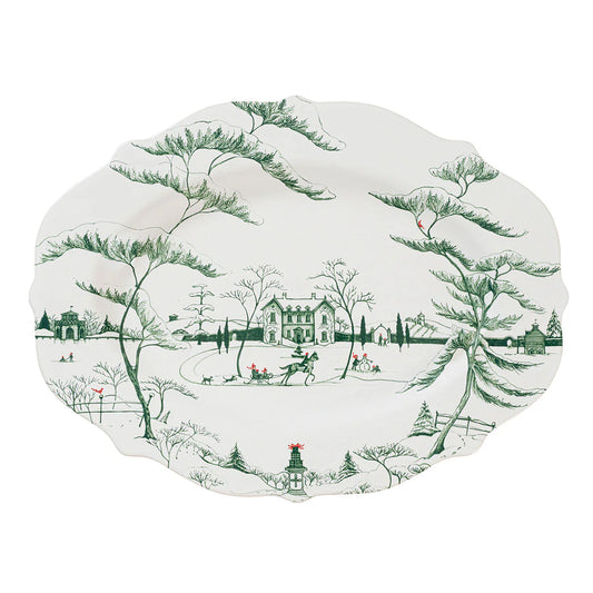 Juliska Country Estate Winter Frolic 18" Serving Platter - Evergreen