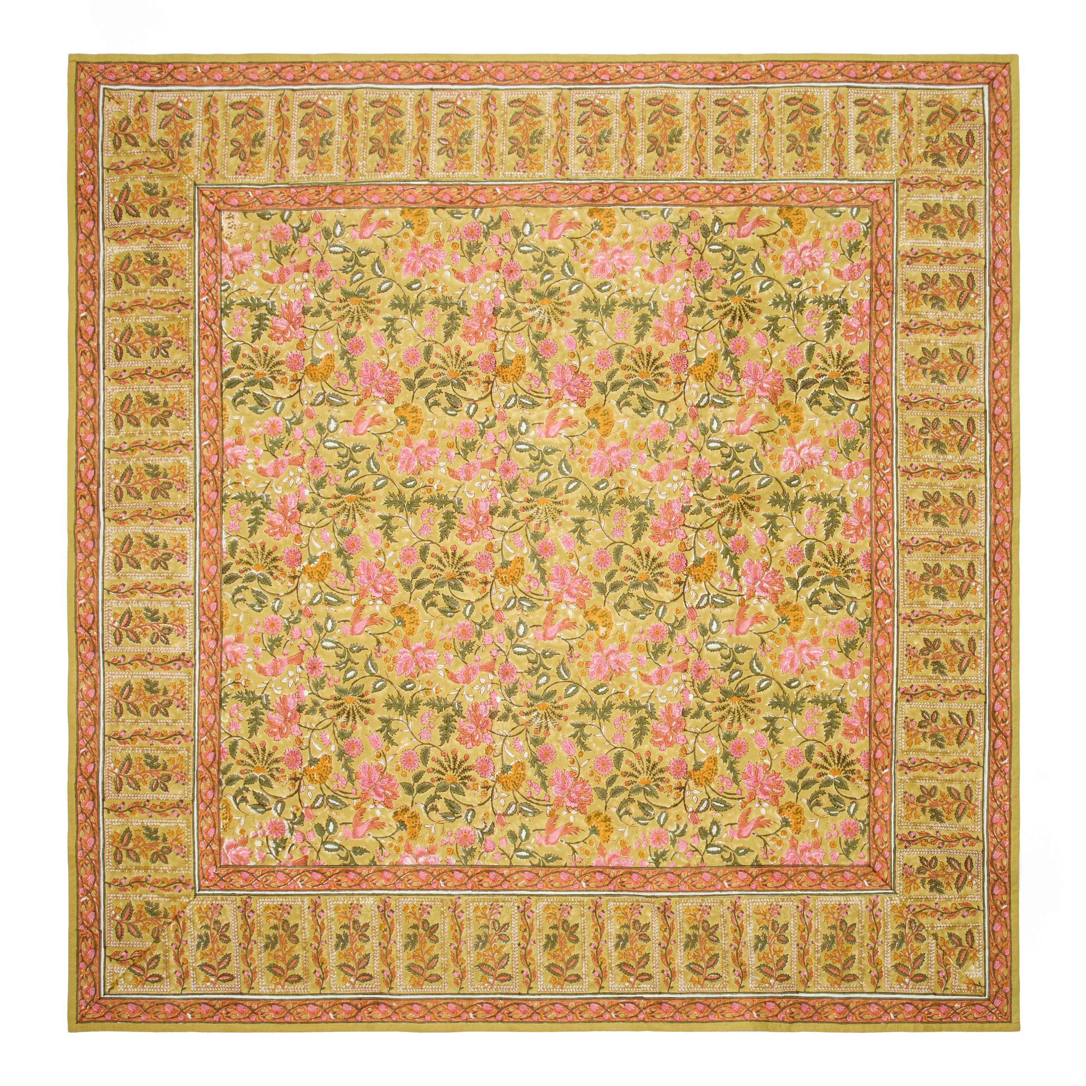 Couleur Nature French Tablecloth Damaris Pink & Mustard – Marcel's