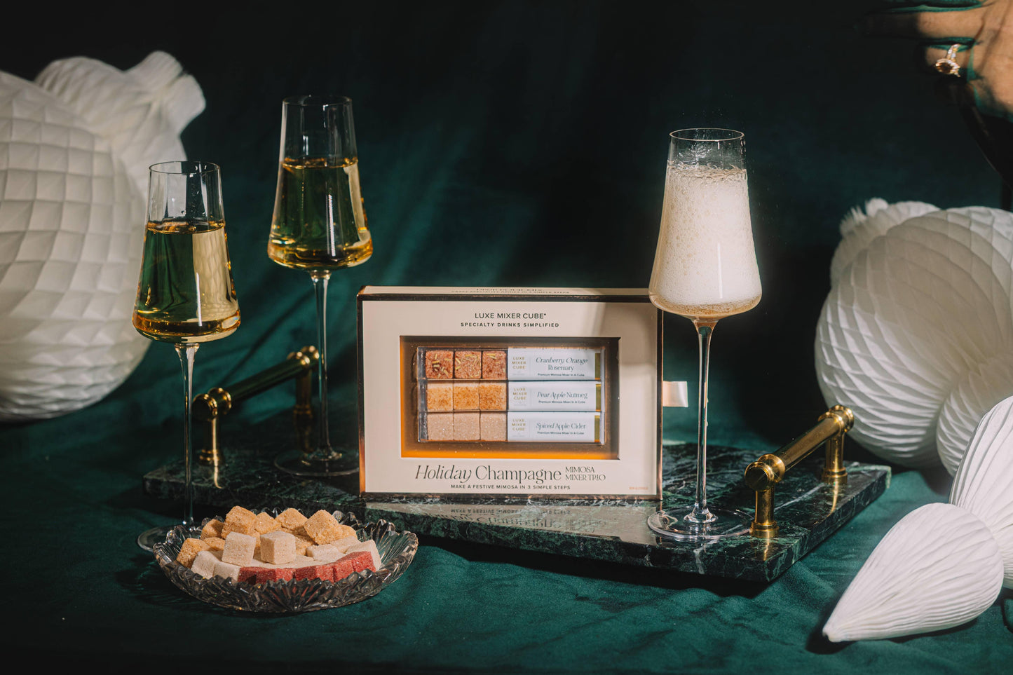 Holiday Champagne Mimosa Mixer Trio (Cranberry & Spiced) - Marcel’s Culinary Experience