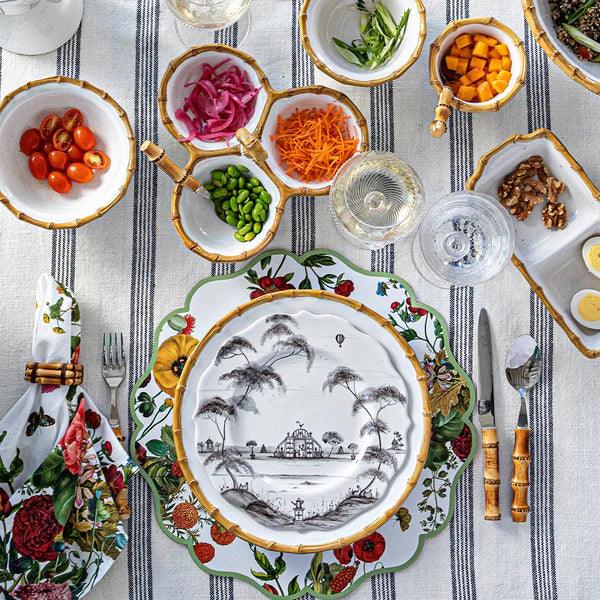 Juliska Bamboo 9" Triple Bowl Server - Natural - Marcel’s Culinary Experience