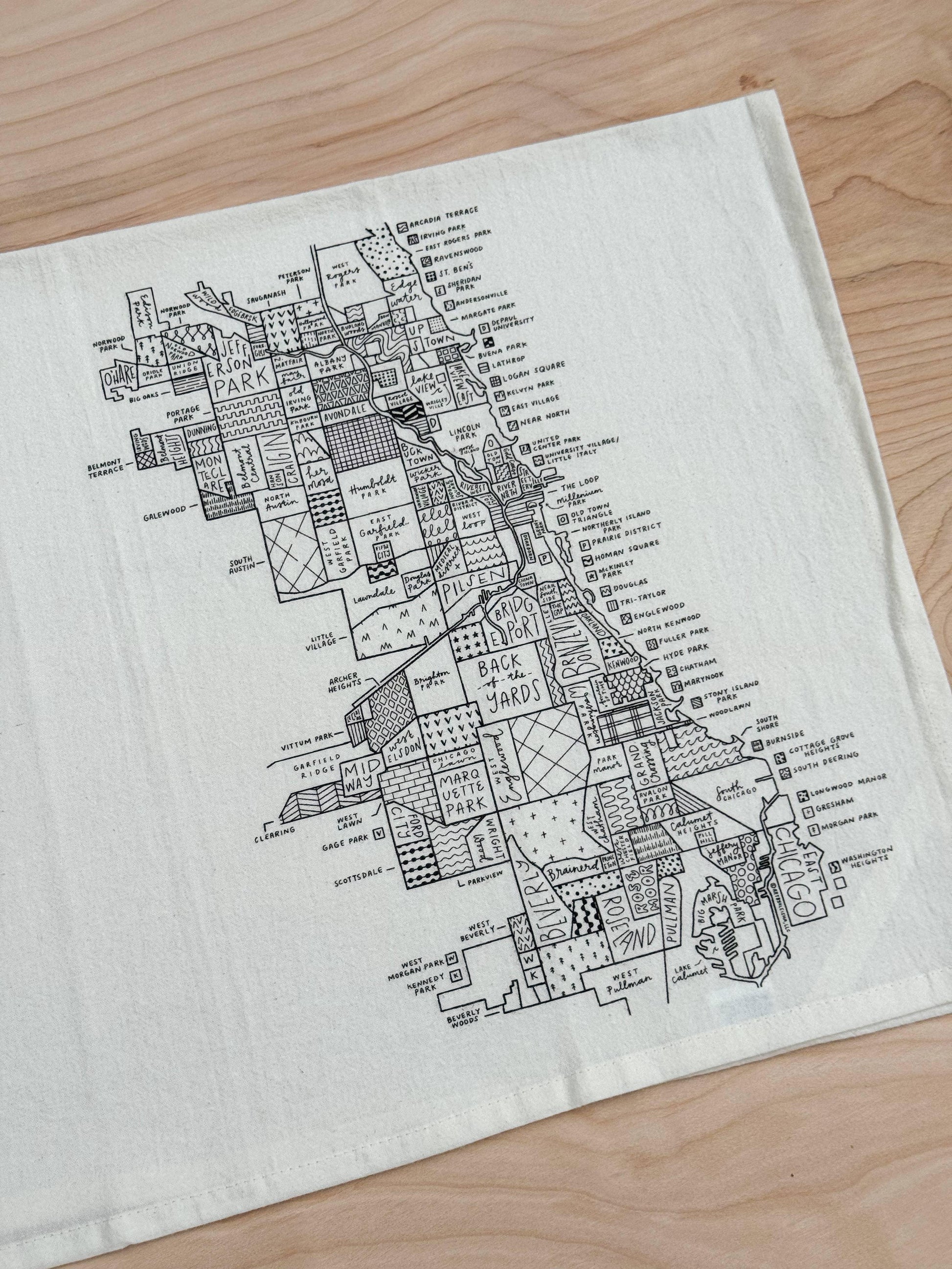 Chicago Map Tea Towel - Marcel’s Culinary Experience